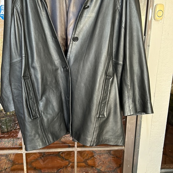 Leather BLAZER Jacket Plus 26-28W, NEW YORK CLASSIC, lined with side pockets - Picture 4 of 8